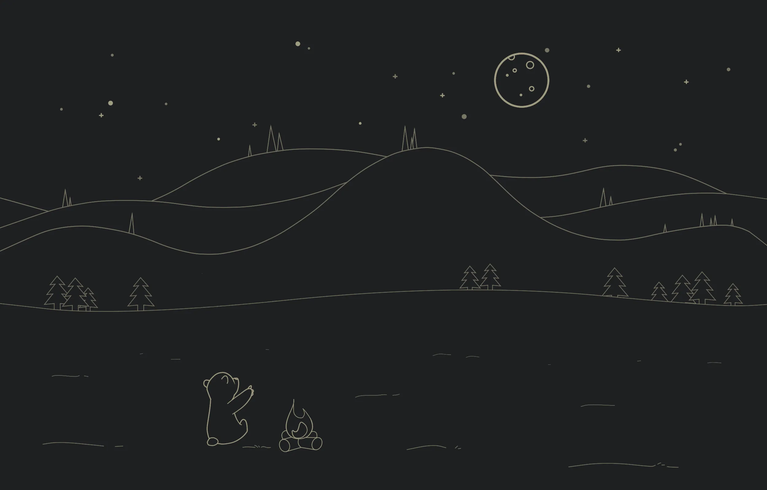 misc.a_drawing_of_a_bear_and_a_campfire.jpg
