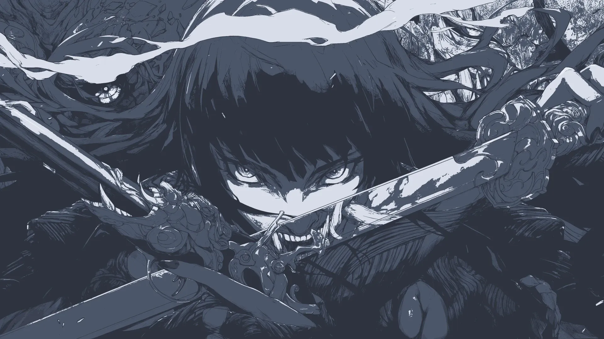 monochrome_anime_girl_with_swords.jpg