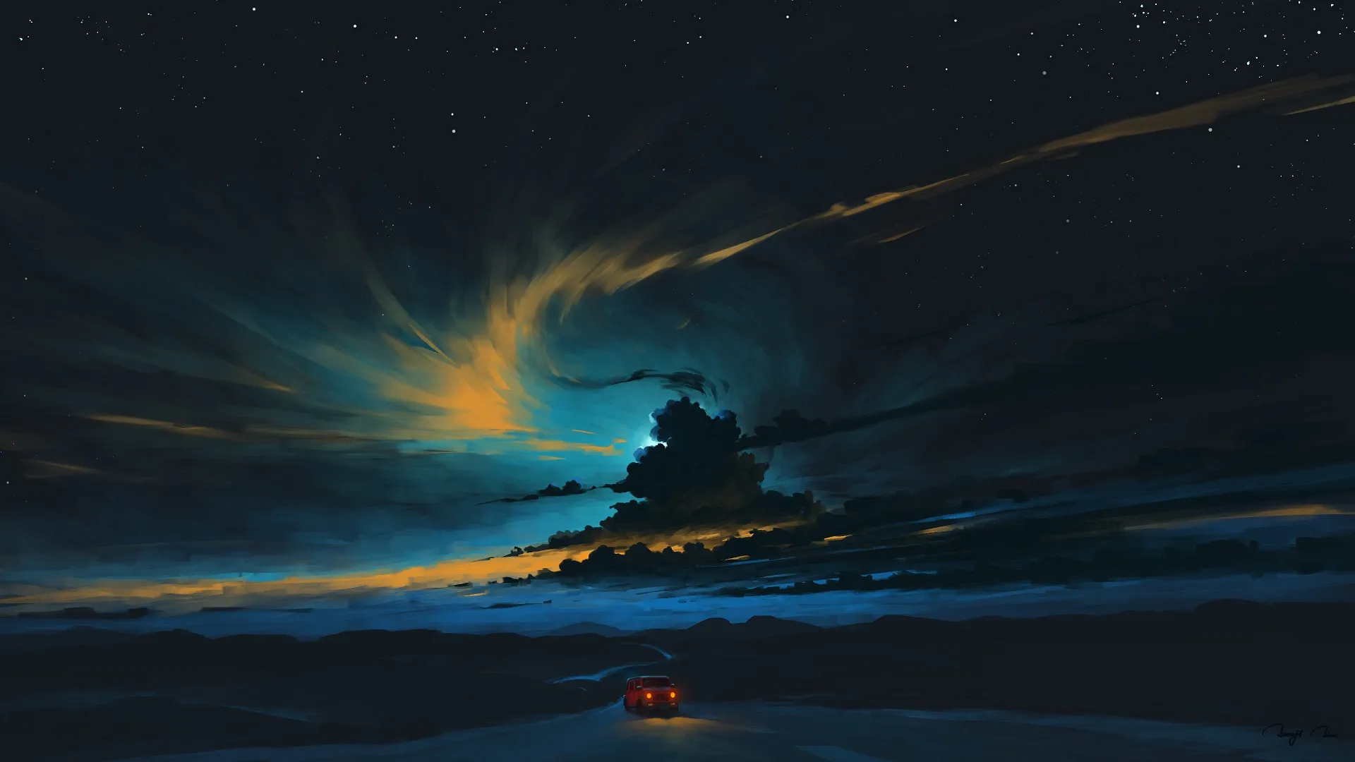 red_car_under_swirling_sky.jpg