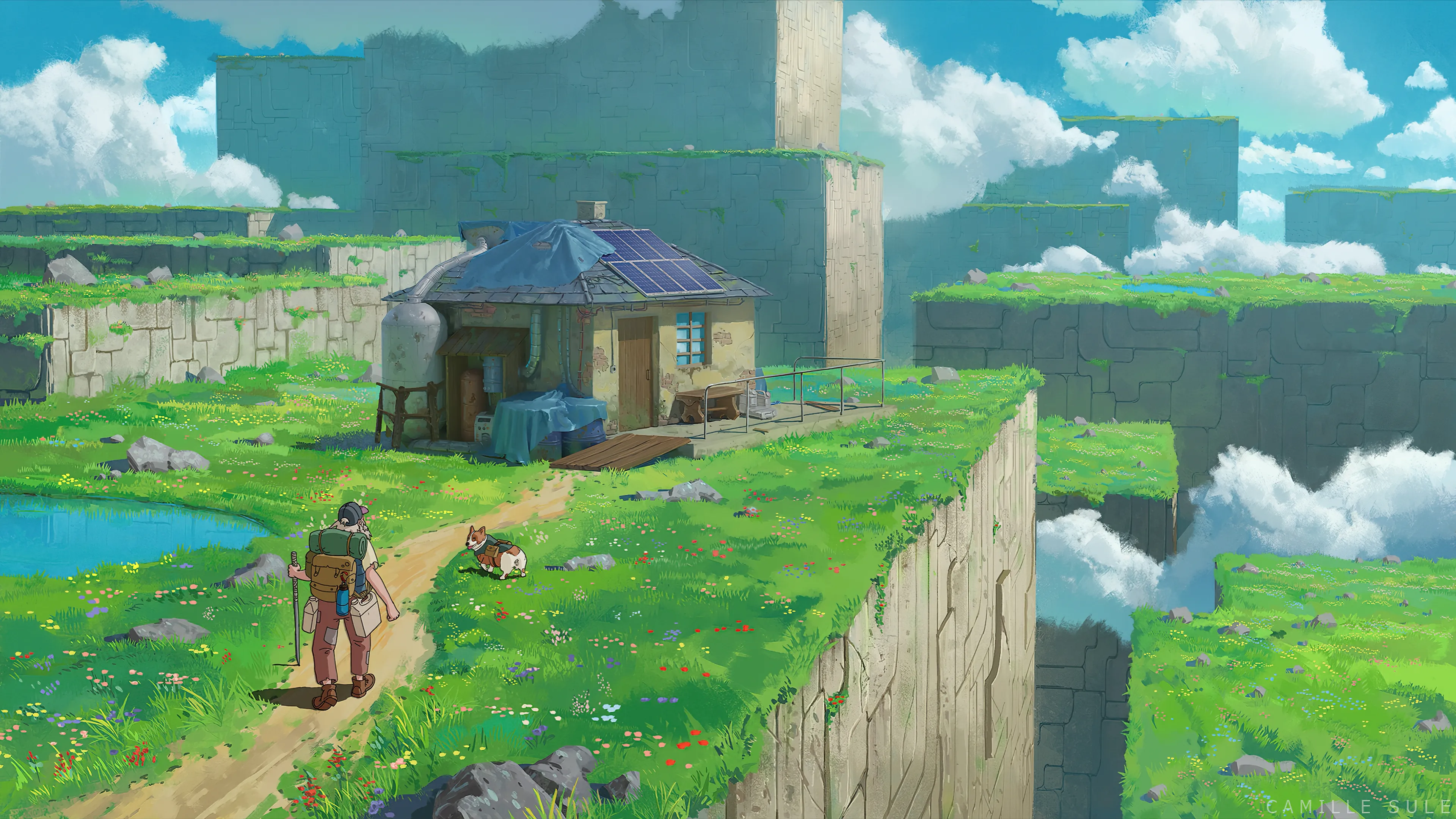 traveler_with_dog_by_cottage.jpg