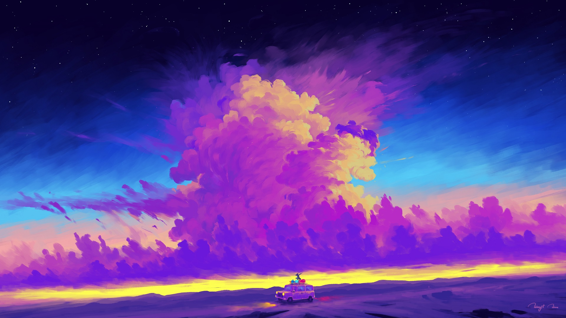 a_car_on_a_road_with_purple_clouds_in_the_sky.BzLkq9EA.png